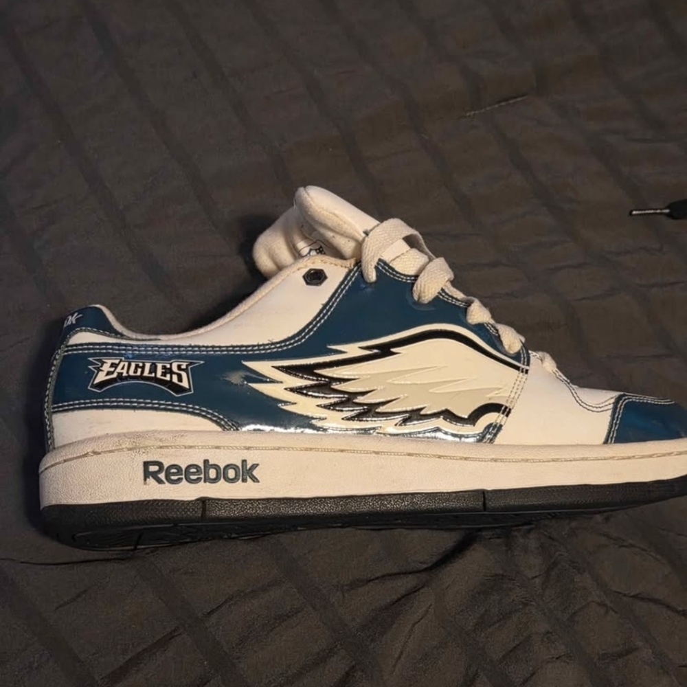 Reebok Eagles NFL Teal and White Athletic Shoes